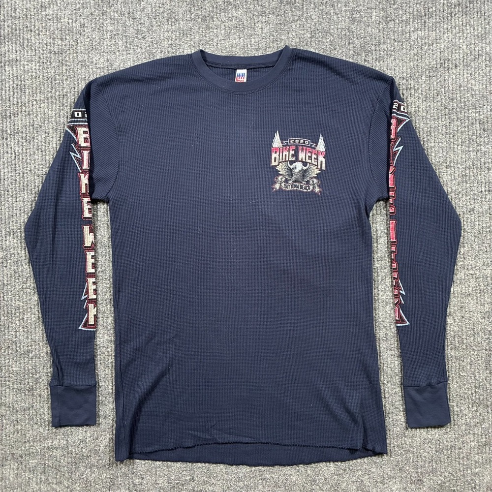 Daytona Bike Week Shirt Mens L Thermal Long Sleeve Eagle Graphic Florida Biker